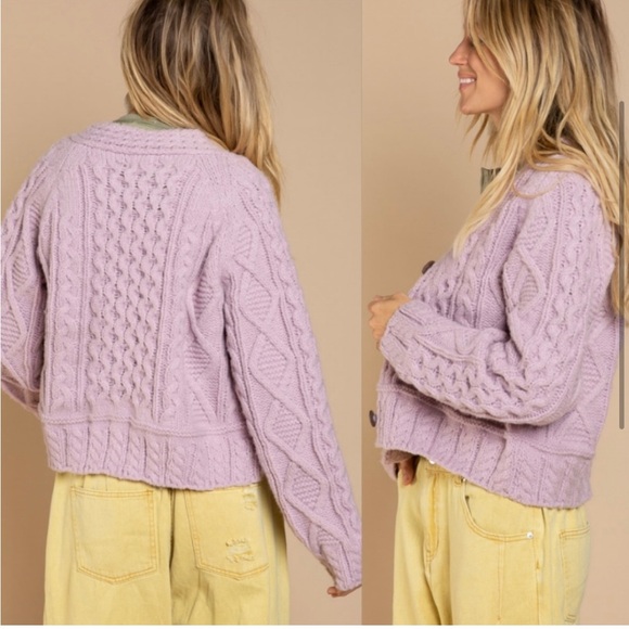 POL Cable Knit Cardigan Sweater - Picture 4 of 5